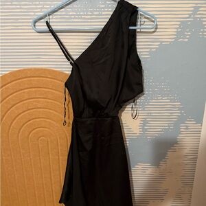 Hello Molly Black One-Shoulder Dress